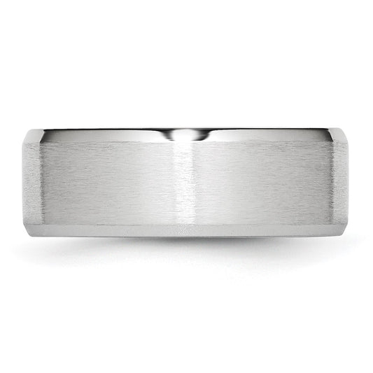 Chisel Cobalt Satin and Polished Beveled Edge 8mm Band