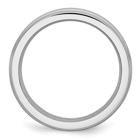 Chisel Cobalt Satin and Polished Ridged Edge 6mm Band