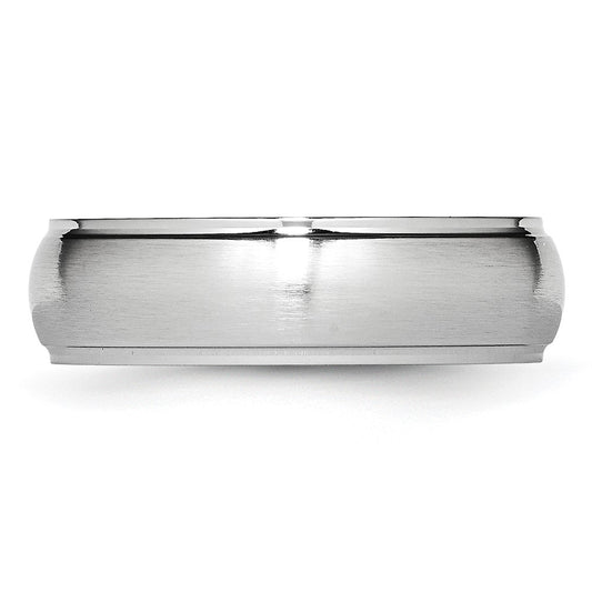 Chisel Cobalt Satin and Polished 7mm Ridged Edge Band