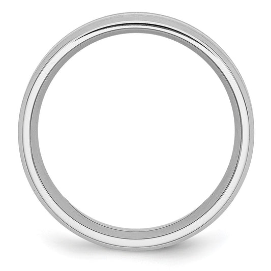 Chisel Cobalt Sterling Silver Inlay Satin and Polished Beveled Edge 8mm Band