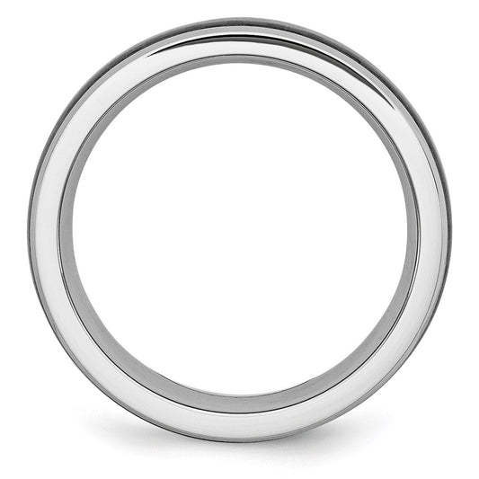 Chisel Cobalt Polished Black Carbon Fiber Inlay 8mm Band