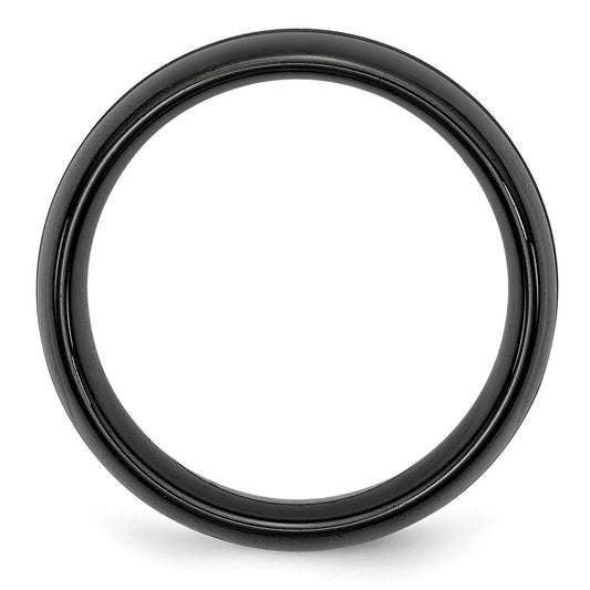 Chisel Ceramic Black 8mm Brushed and Polished Band