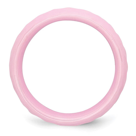 Chisel Ceramic Pink Faceted 7.5mm Polished Band