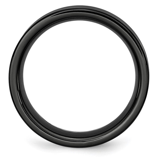 Chisel Black Ceramic Flat 8mm Brushed Band