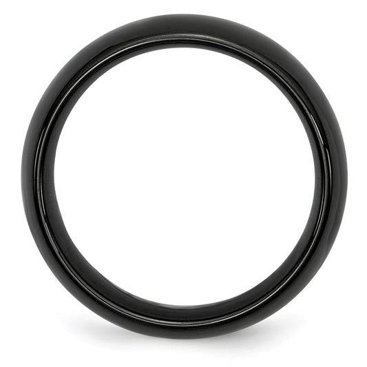 Chisel Black Ceramic 8mm Polished Band