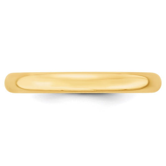 14k Yellow Gold 3mm Lightweight Comfort Fit Wedding Band