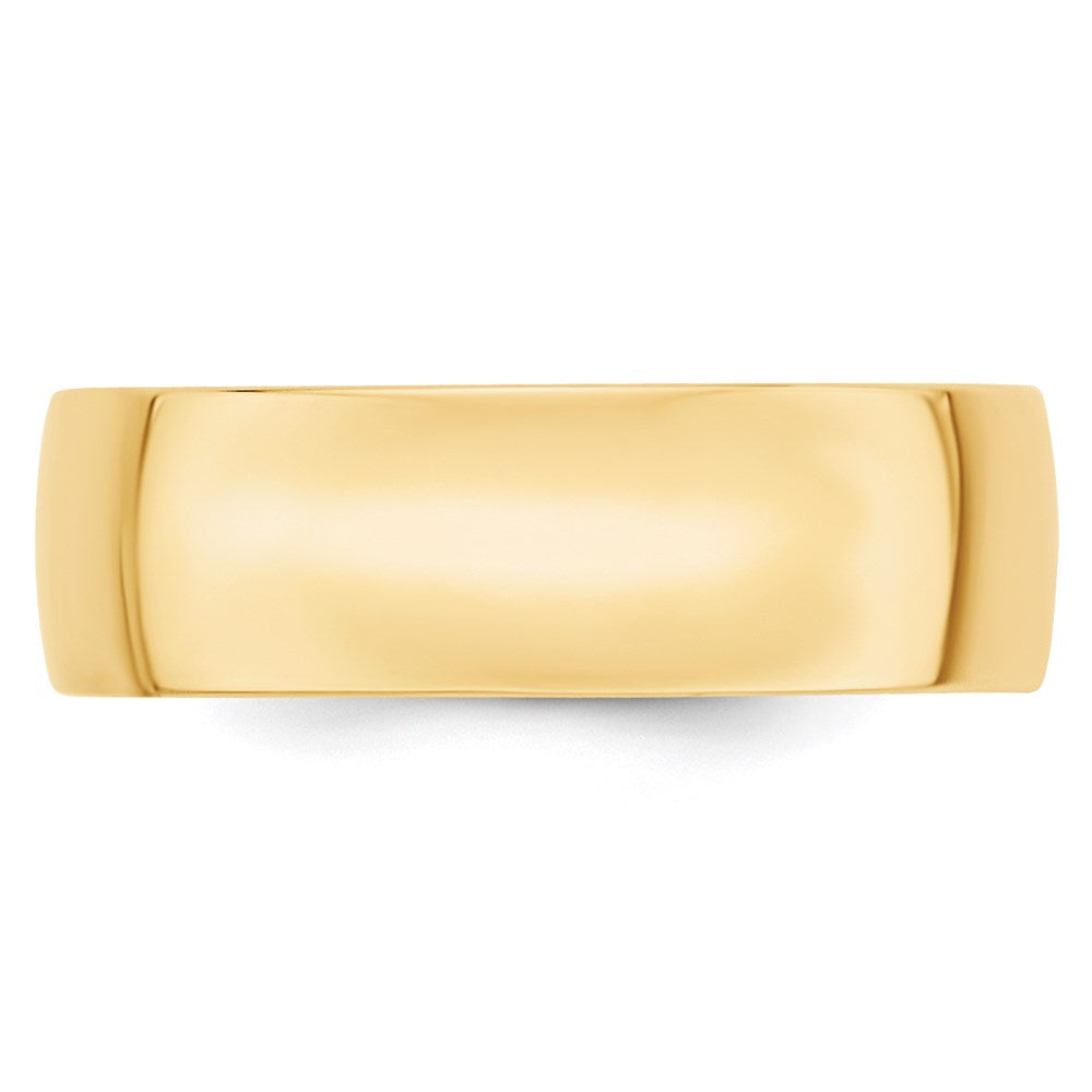 14k Yellow Gold 7mm Lightweight Comfort Fit Wedding Band