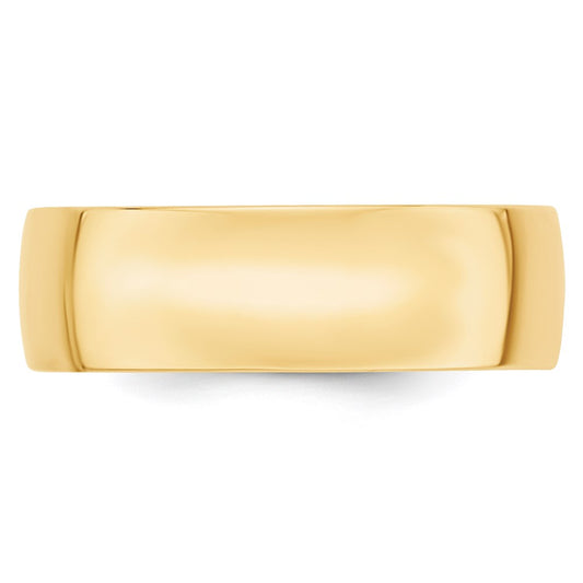 14k Yellow Gold 7mm Lightweight Comfort Fit Wedding Band
