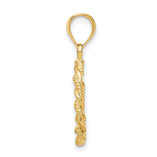 14K Brushed and Polished Diamond-cut Virgin Mary Pendant