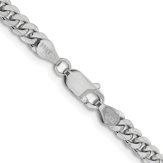 14k White Gold 4.25mm Solid Miami Cuban Chain