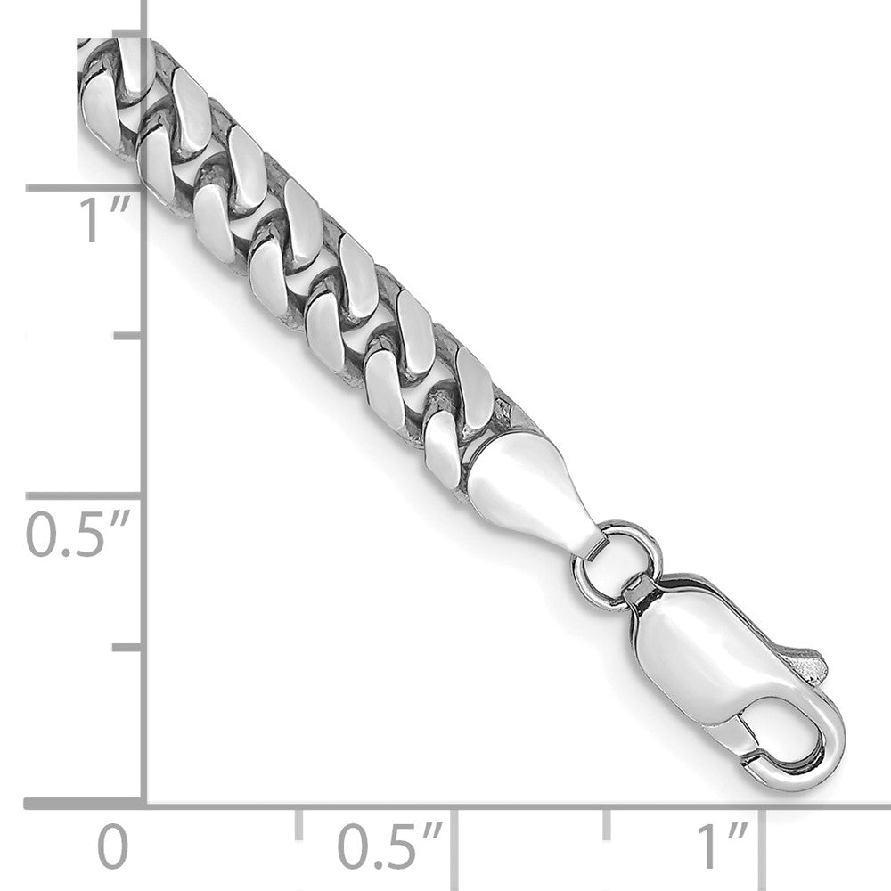 14K White Gold 4.3mm Solid Miami Cuban Link with Lobster Clasp Bracelet