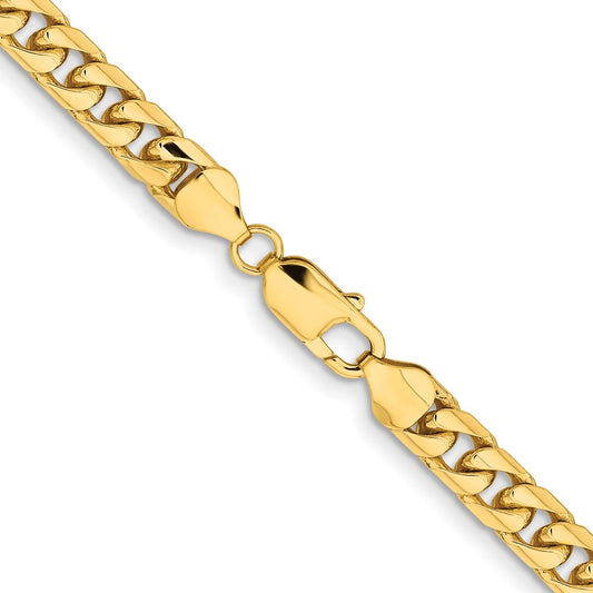 14K 6.75mm Solid Miami Cuban Link with Lobster Clasp Chain