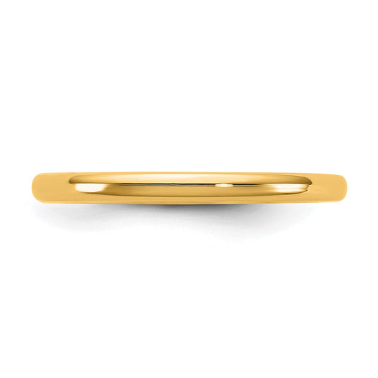 14KY 2mm European Comfort Fit Band