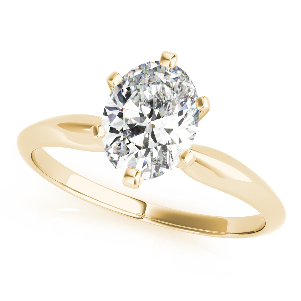 Solitaire Oval Shape Engagement Ring – Setting (Size 6)