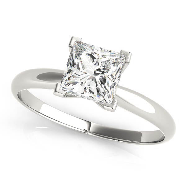 Solitaire Princess Cut Engagement Ring – Setting (Size 3.5)