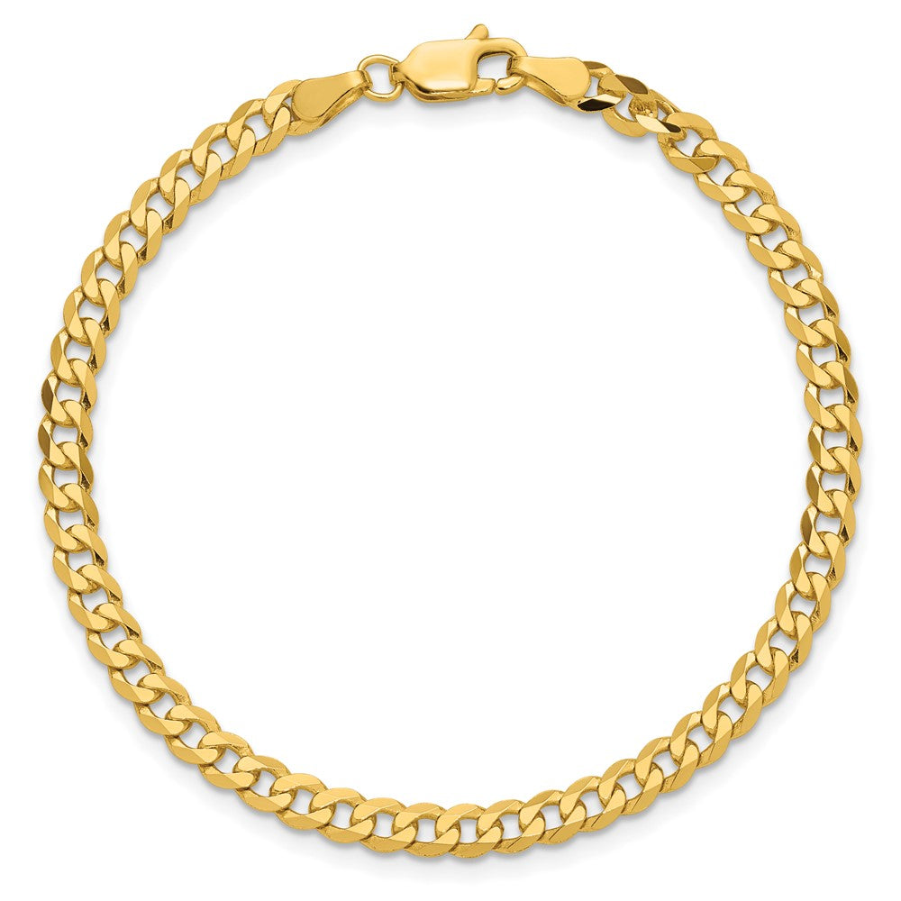 14K 3.9mm Flat Beveled Curb with Lobster Clasp Chain