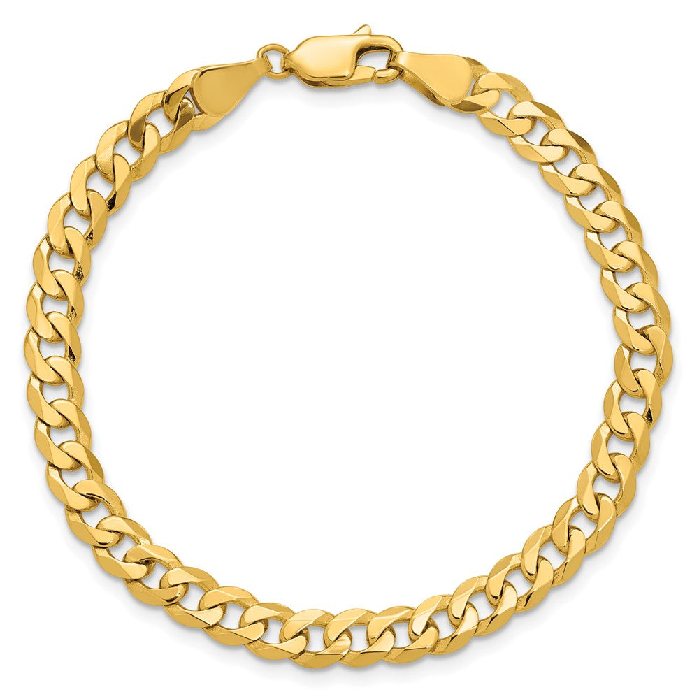 14K 5.75mm Flat Beveled Curb with Lobster Clasp Chain