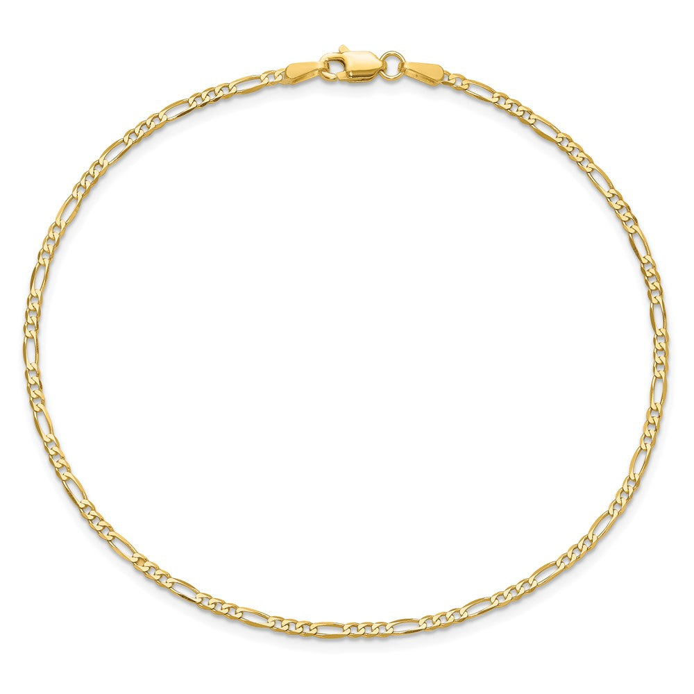 14K 1.8mm Flat Figaro with Lobster Clasp Anklet