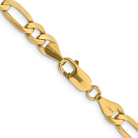 14K 6.25mm Flat Figaro with Lobster Clasp Chain