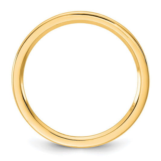 14KY 1mm Standard Flat Comfort Fit Band