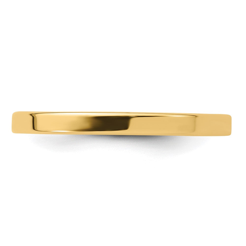 14k Yellow Gold 2mm Standard Weight Flat Comfort Fit Wedding Band