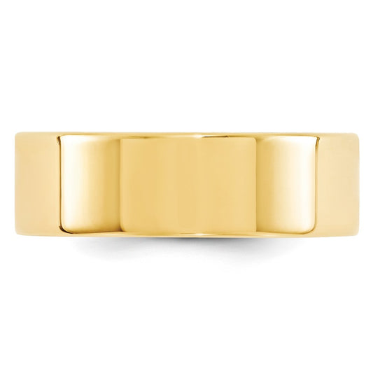 14k Yellow Gold 7mm Standard Weight Flat Comfort Fit Wedding Band