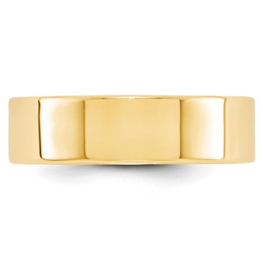 14k Yellow Gold 6mm Lightweight Flat Wedding Band