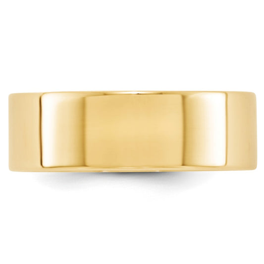 14k Yellow Gold 7mm Lightweight Flat Wedding Band