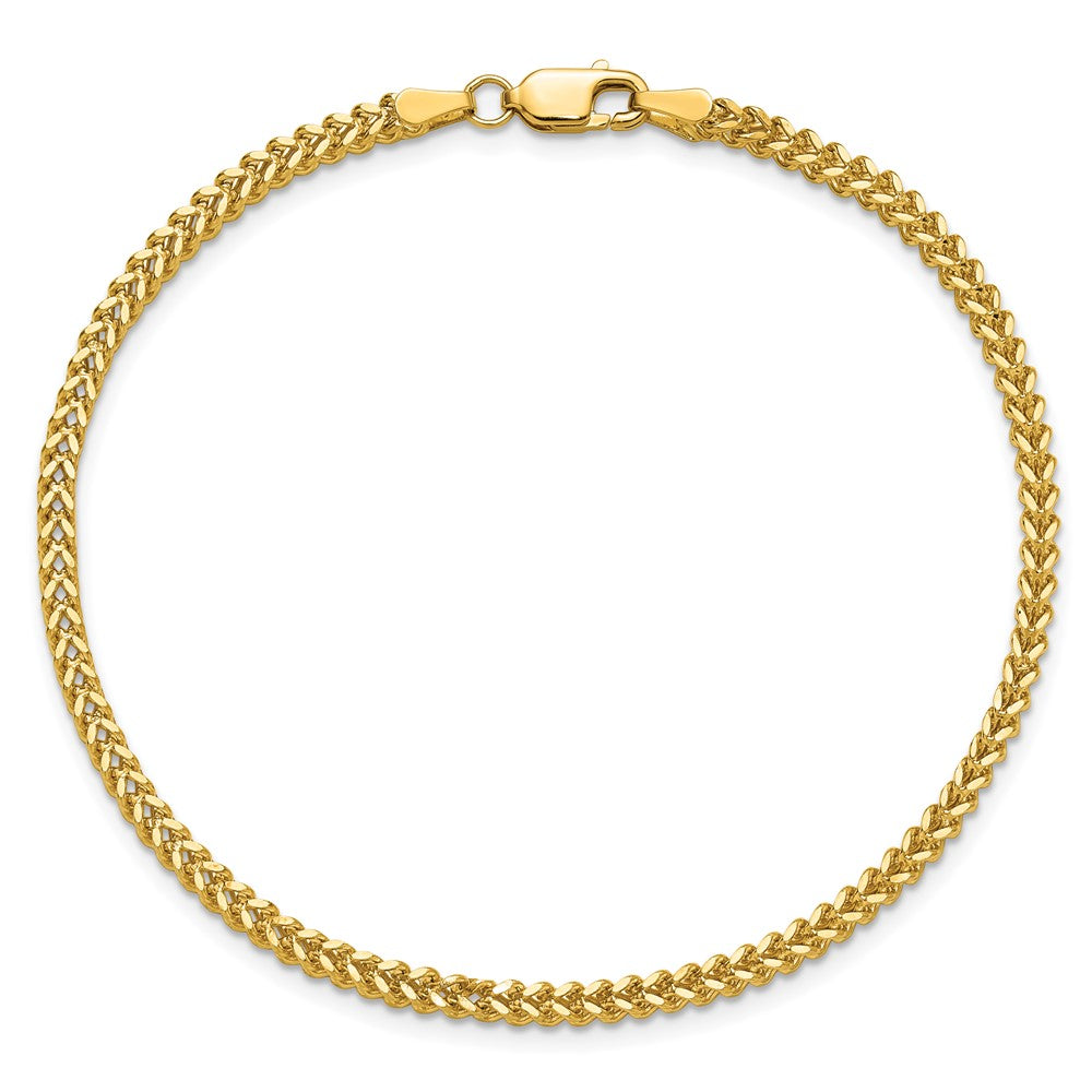 14K 2mm Franco with Lobster Clasp Bracelet