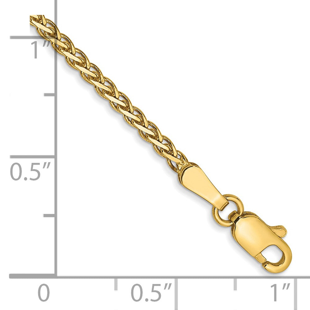 14K 1.9mm Flat Wheat with Lobster Clasp Bracelet
