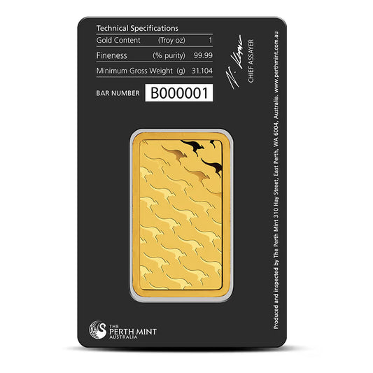 1 oz Perth Mint Gold Bar (New w/ Assay)