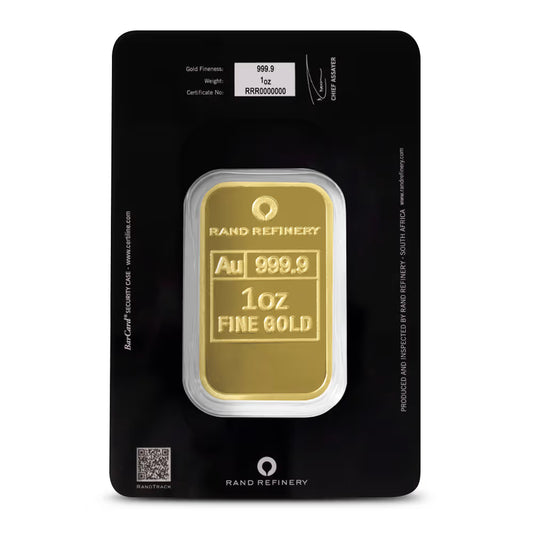 1 oz Rand Refinery Gold Bar (New w/ Black Assay)