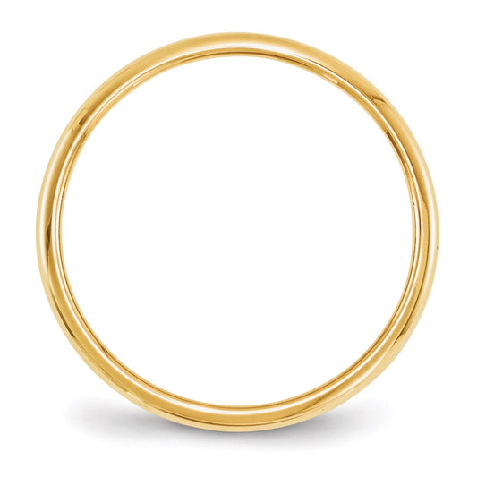 14k Yellow Gold 2mm Half Round Wedding Band