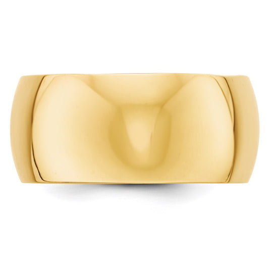 14k Yellow Gold 10mm Half Round Wedding Band