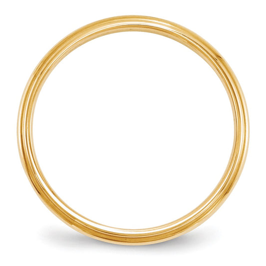 14k Yellow Gold 2.5mm Half Round with Edge Wedding Band