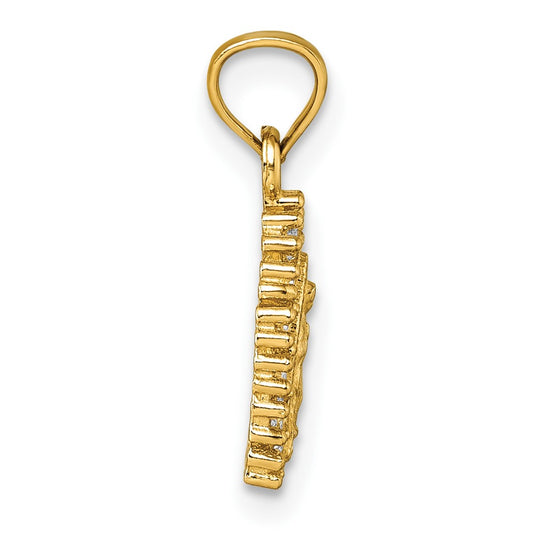 14k Polished CZ Our Lady of Guadalupe Charm Pendant