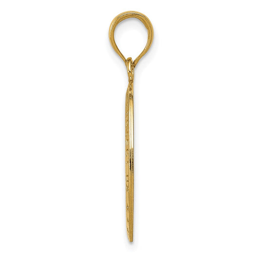 14k Polished Solid Saint Christopher Medal Oval Pendant