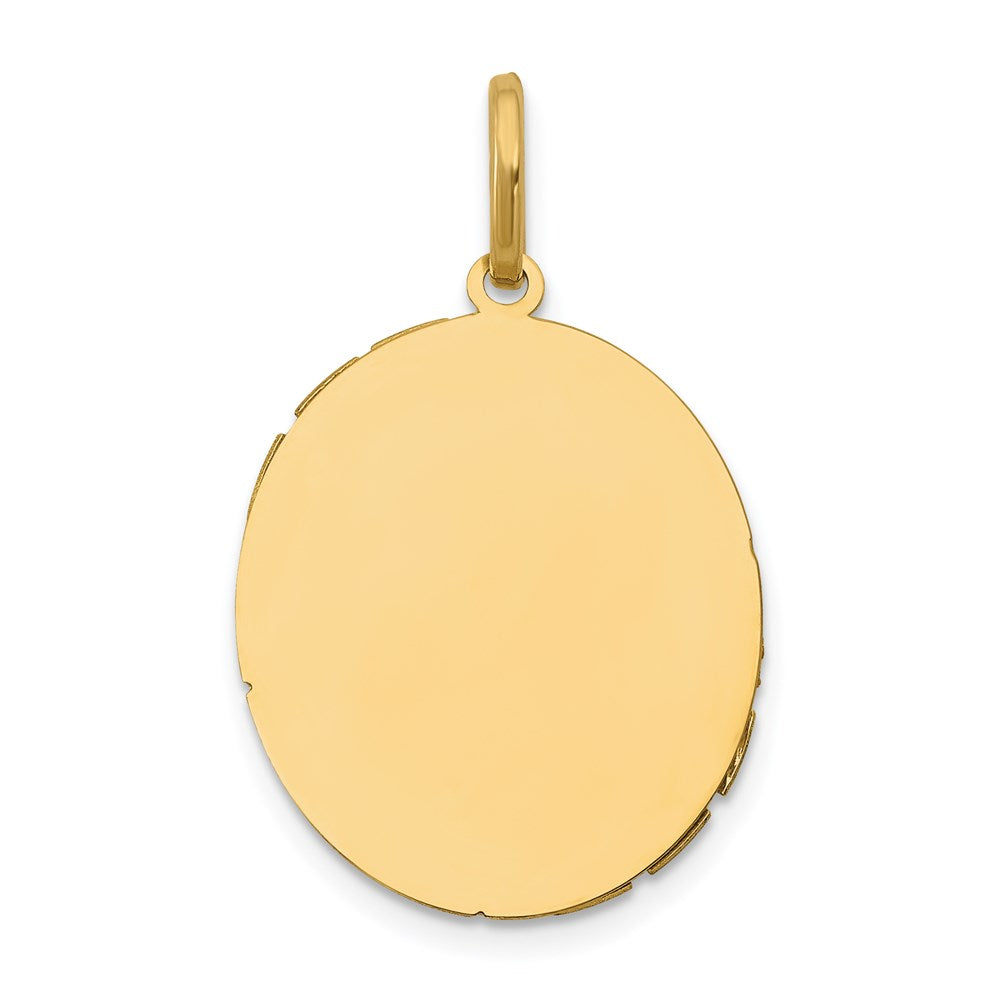 14k Two-Tone Our Lady Of Guadalupe Semi-solid Oval Pendant