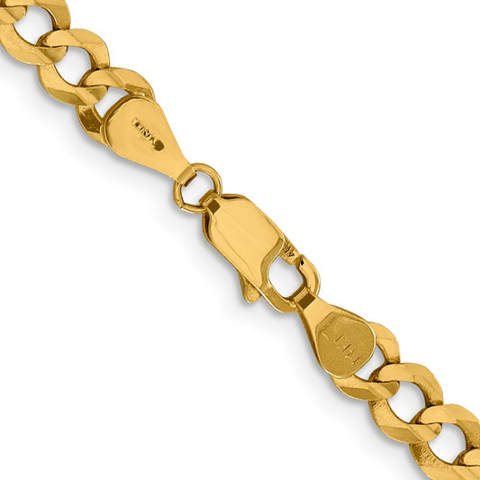 14K 5.9mm Lightweight Flat Cuban with Lobster Clasp Chain