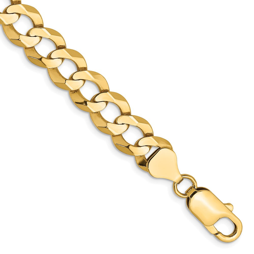 14K 8.3mm Lightweight Flat Cuban with Lobster Clasp Chain