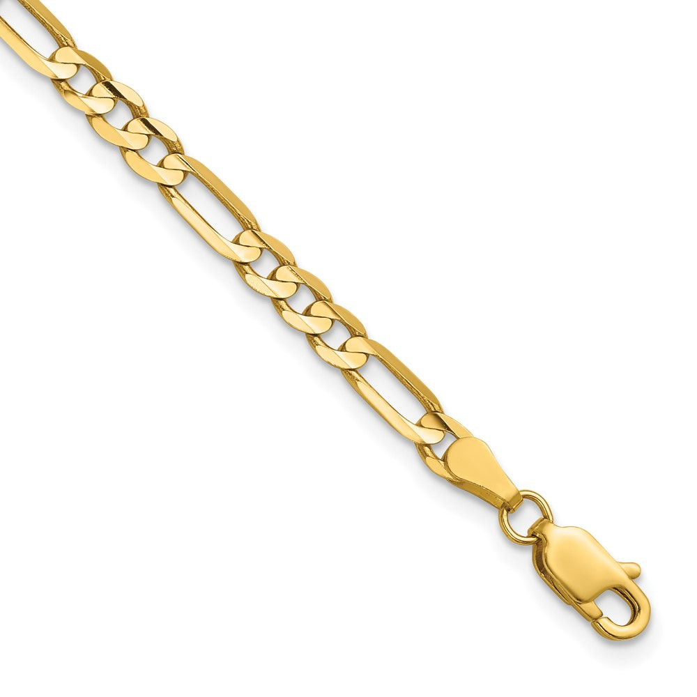 14k 4mm Concave Open Figaro Chain