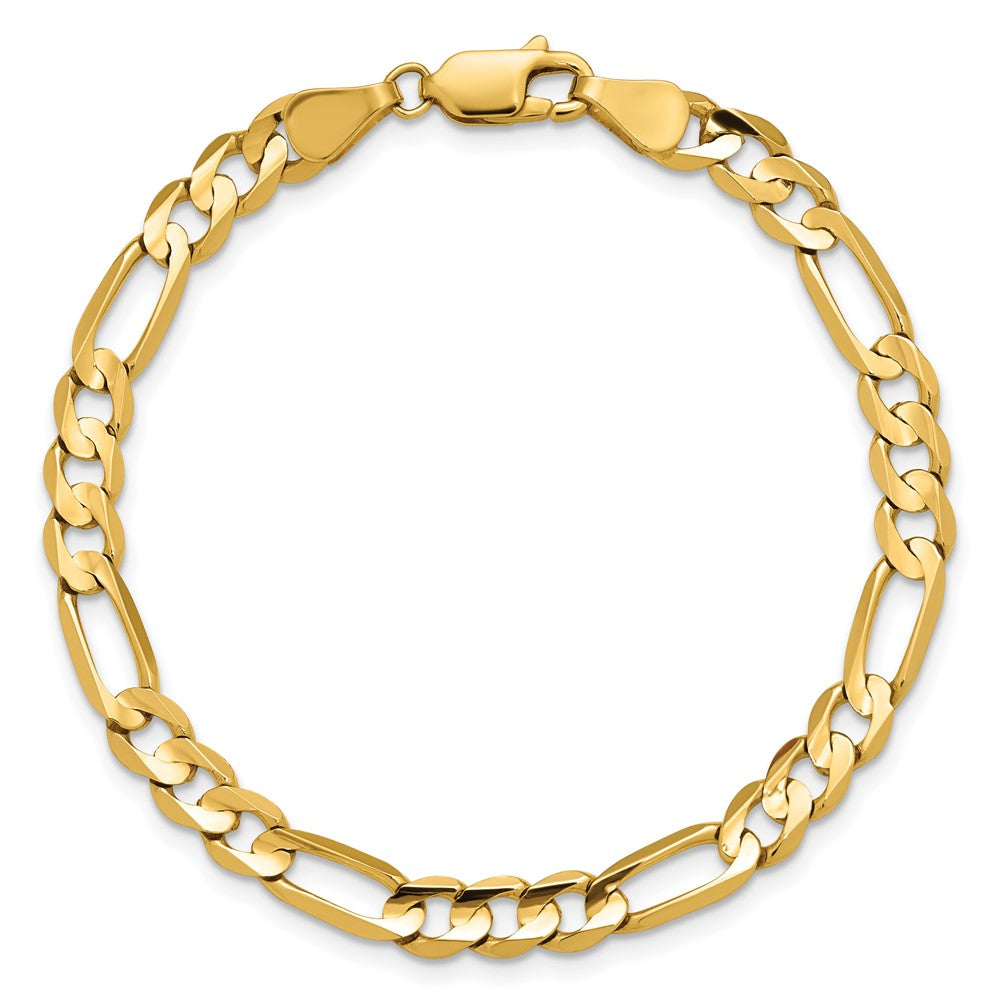 14K 5.5mm Concave Open Figaro with Lobster Clasp Chain