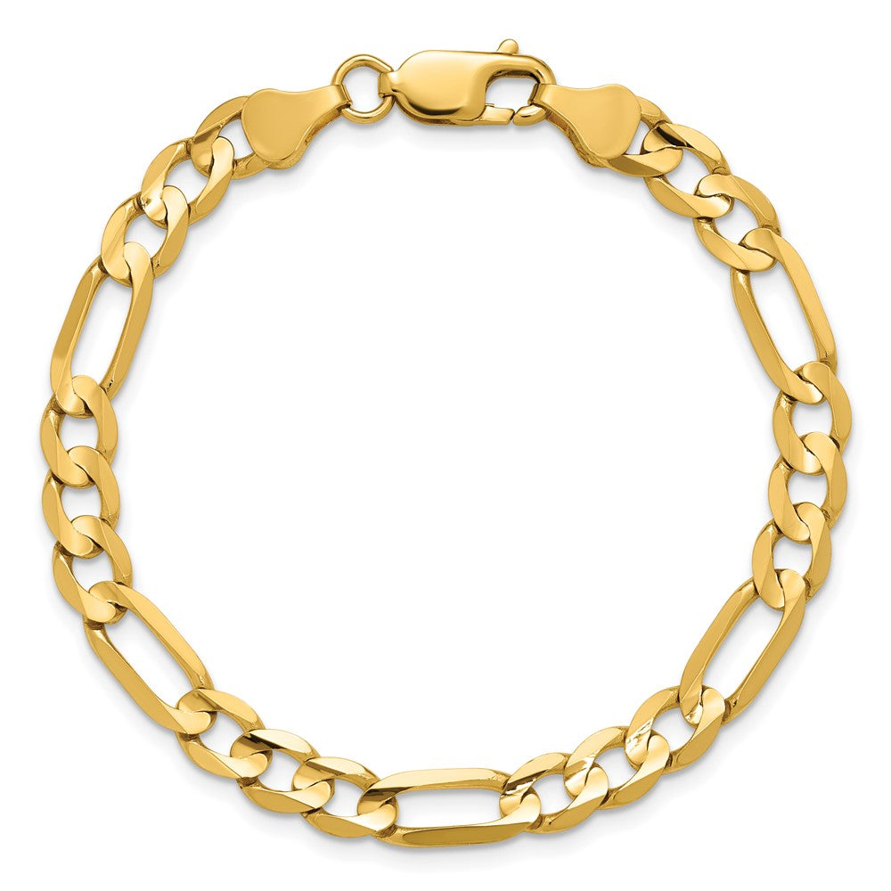 14K 6mm Concave Open Figaro with Lobster Clasp Chain