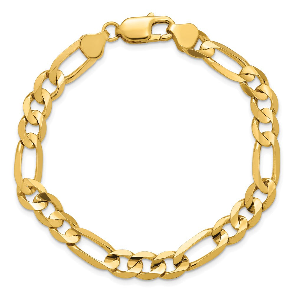 14K 7.5mm Concave Open Figaro with Lobster Clasp Chain