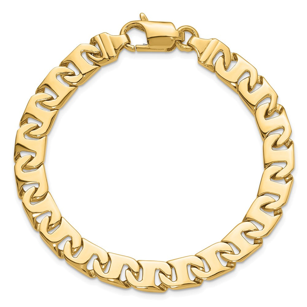 14K 8.4mm Hand Polished Fancy Link with Fancy Lobster Clasp Chain