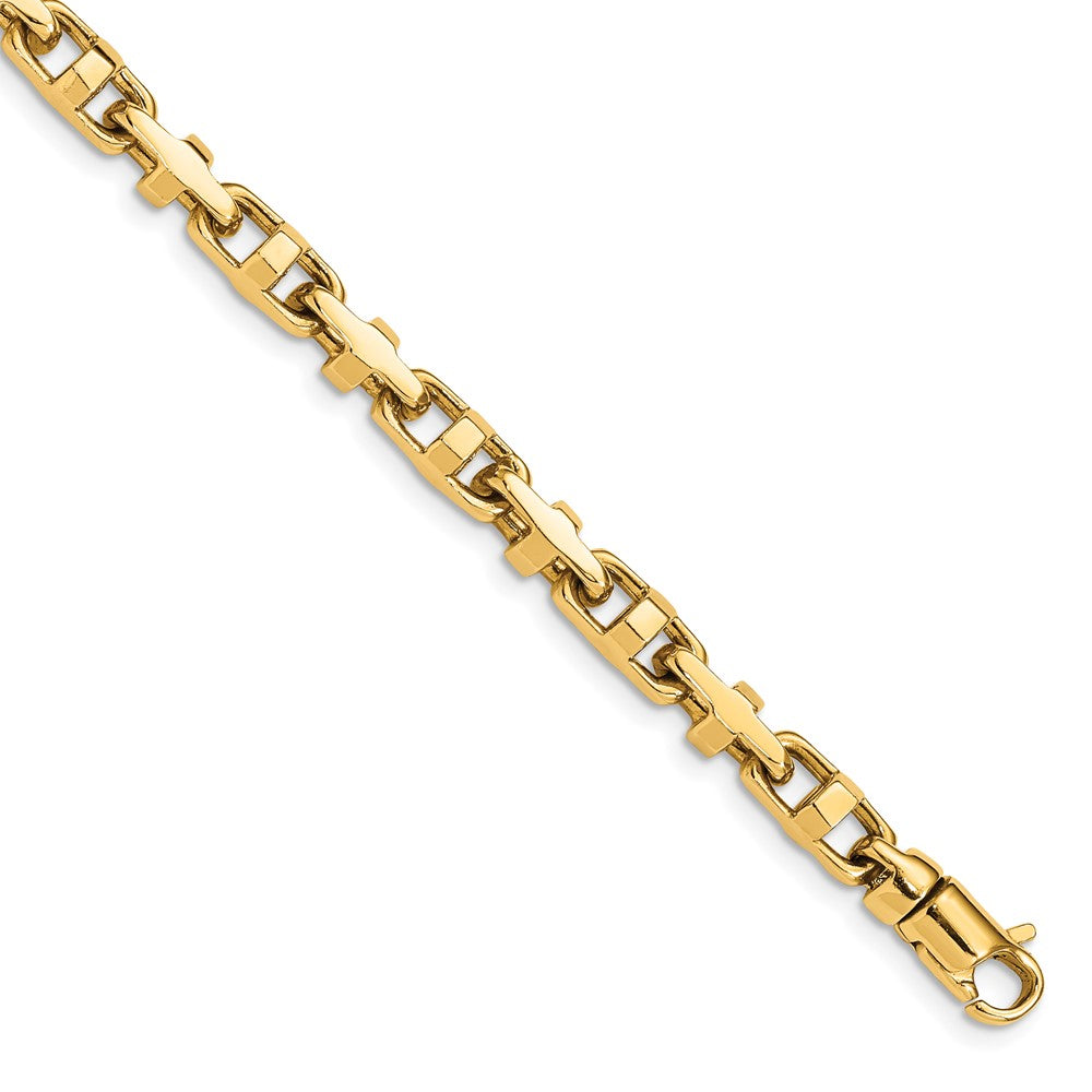 14K 5mm Hand Polished Fancy Link with Lobster Clasp Chain