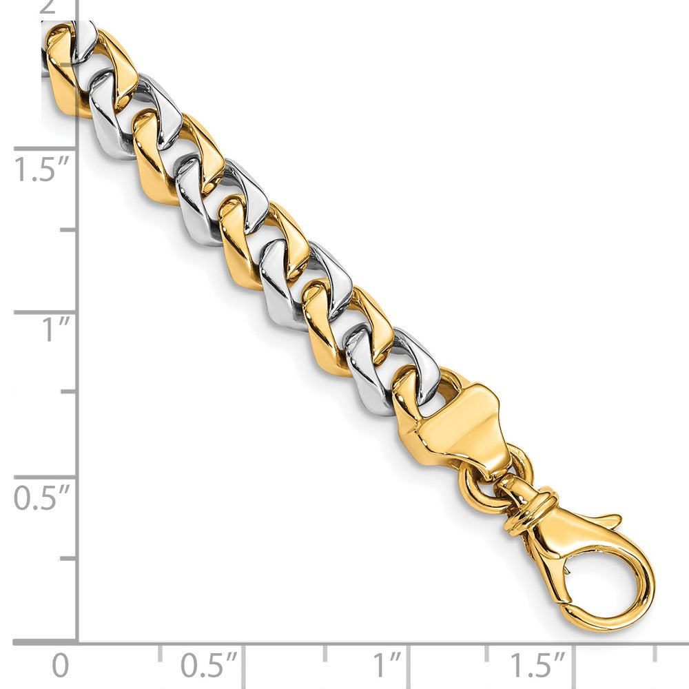 14K Two-tone 6.85mm Hand Polished Fancy Link with Fancy Lobster Clasp Chain