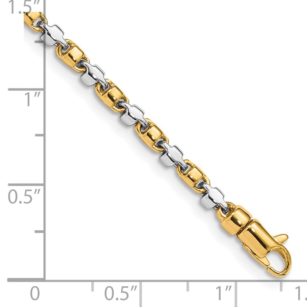 14K Two-tone 2.6mm Hand Polished Fancy Link with Lobster Clasp Chain