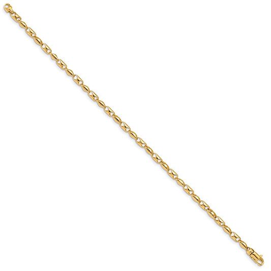14K 8.5 inch 3.1mm Fancy Link with Lobter Clasp Bracelet