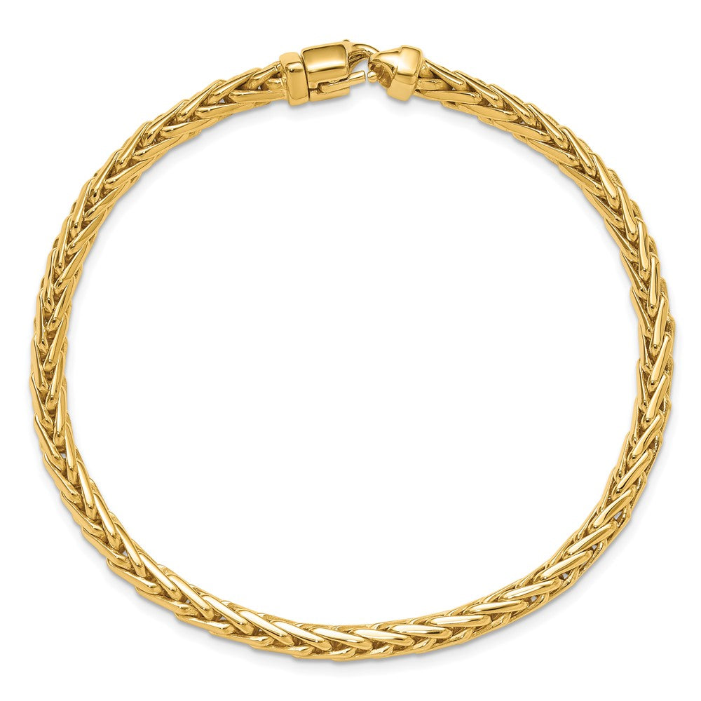 14K 4.4mm Hand Polished Flat-Edged Woven Link with Lobster Clasp Bracelet